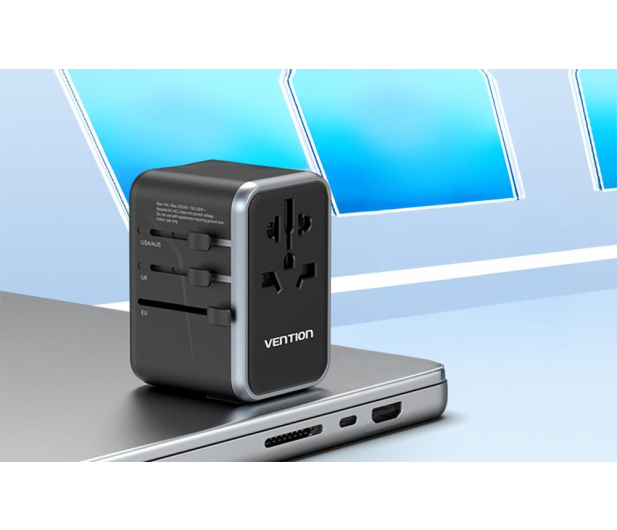 Vention Uniwersalny adapter podróżny 65W GaN 2x USB-A 2x USB-C - 1543464 - zdjęcie 4